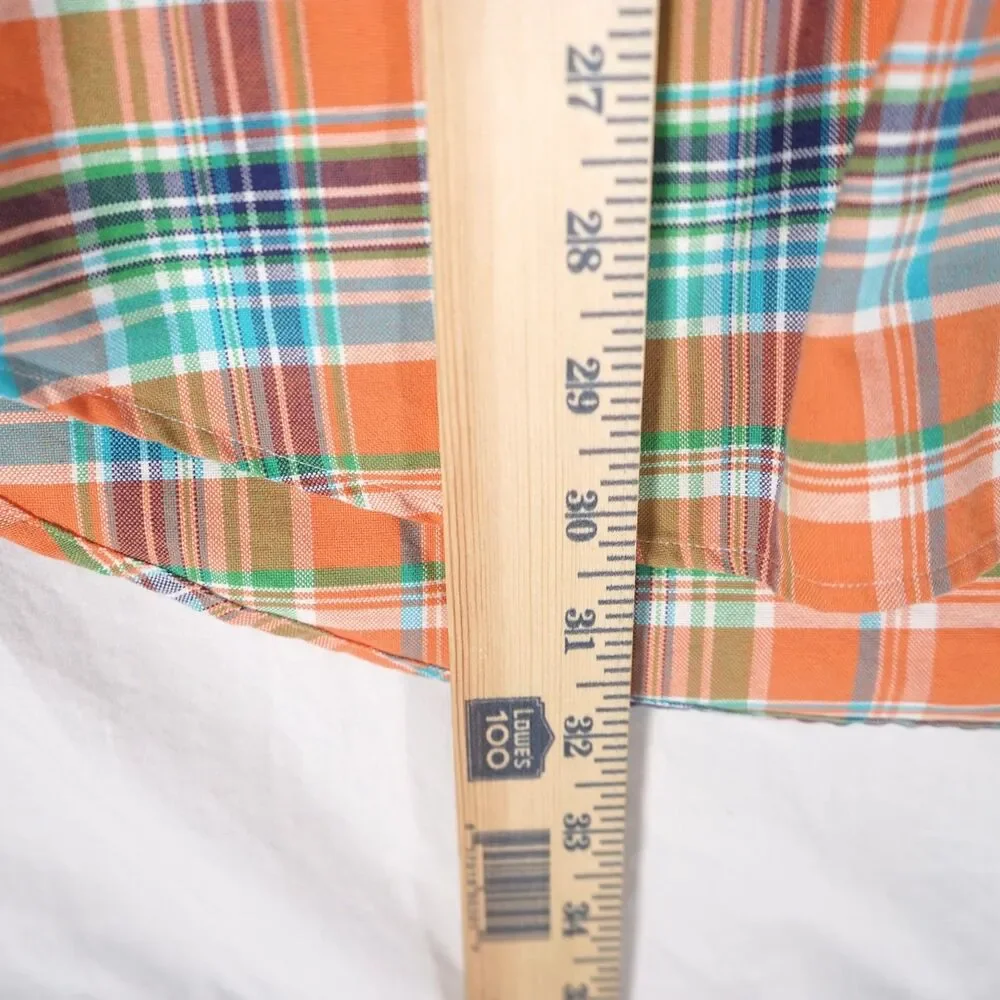Polo Ralph Lauren Madras Plaid Button Up Shirt Orange Men's Large